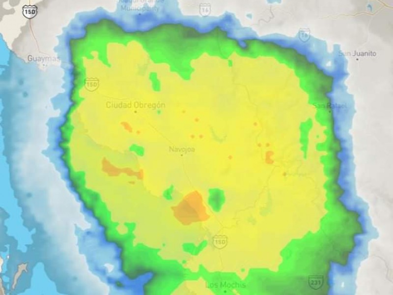 Lluvias fuertes dispersas y rachas de viento en Sonora