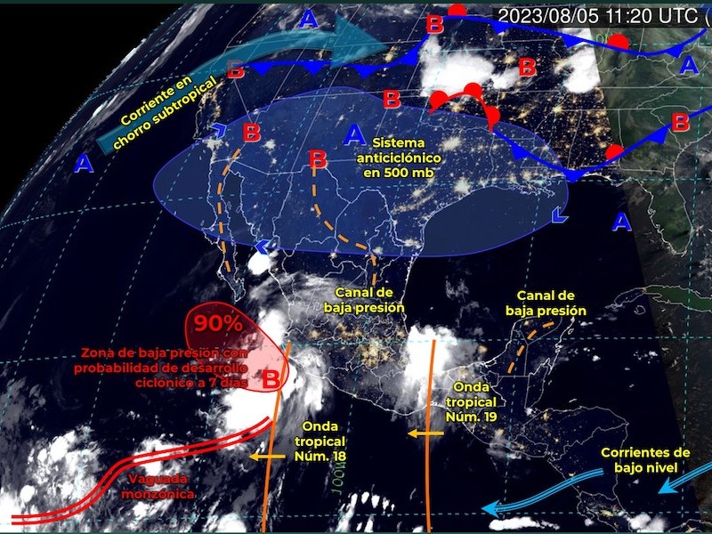 Lluvias intensas en Jalisco, Colima, Michoacán, Morelos y Guerrero