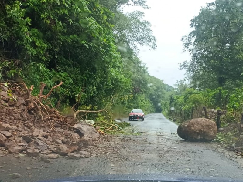 Lluvias provocan derrumbe en la Xalapa-Misantla