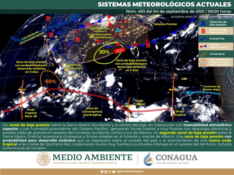 Lluvias puntuales intensas en el sur del Pais