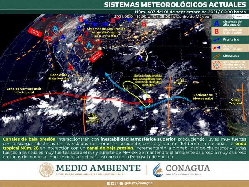 Lluvias puntuales se pronostican en Sonora