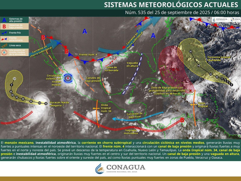 Lluvias y ligero aumento de temperaturas en regiones de Oaxaca