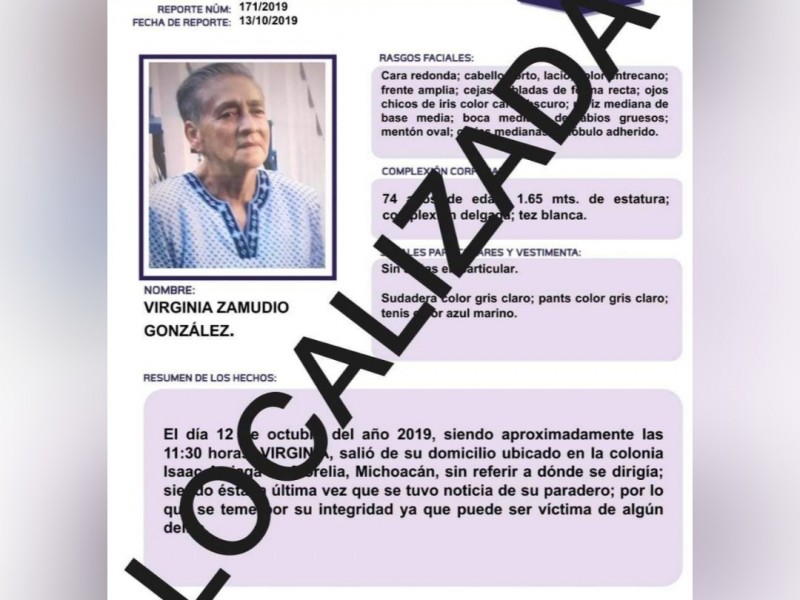 Localiza FGE a mujer reportada como desaparecida