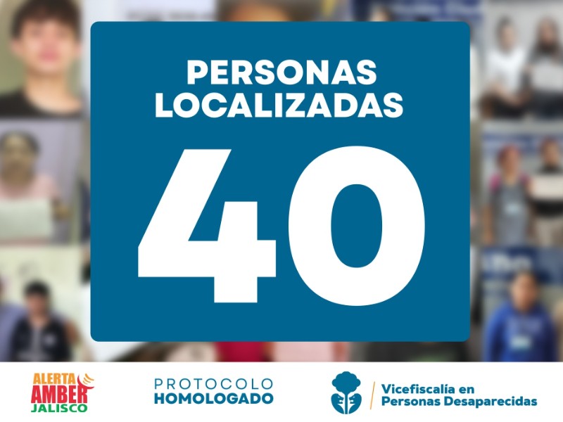 Localizan a 40 personas con denuncia o reporte por desaparición