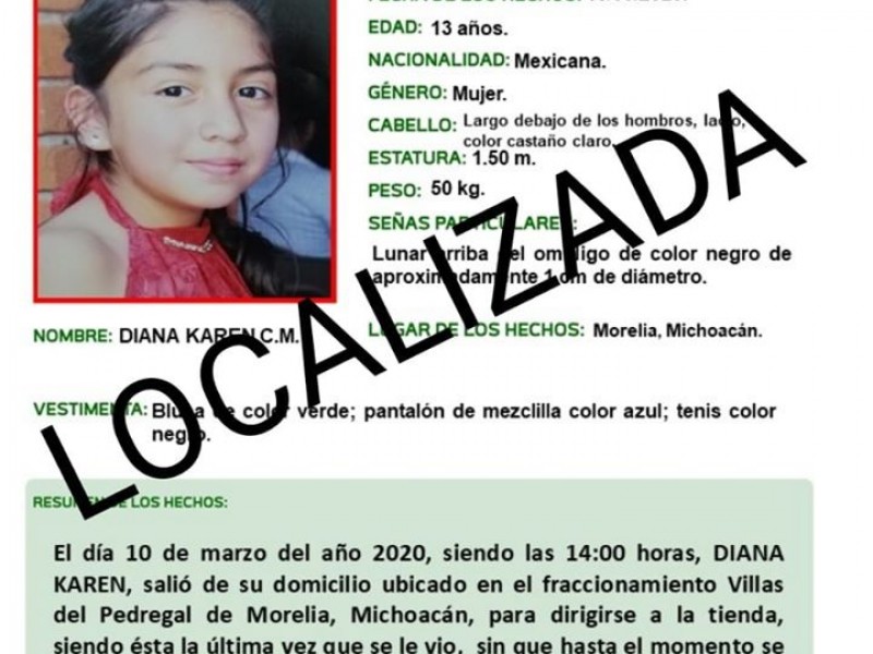 Localizan a adolescente reportada como desparecida