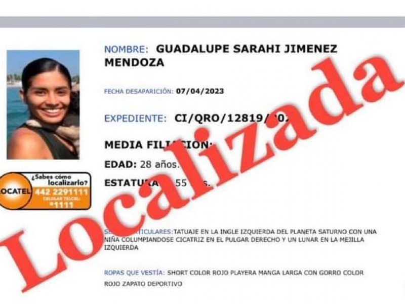 Localizan a colimense Guadalupe Sarahi, policía Investigadora de Querétaro