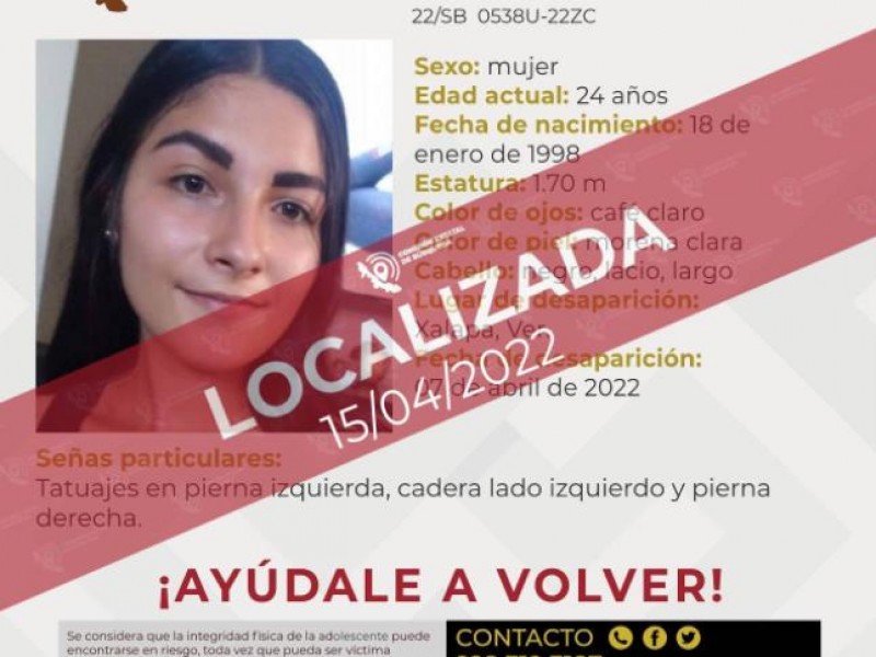 Localizan a Dayana, joven que llegó a Xalapa desde Tampico