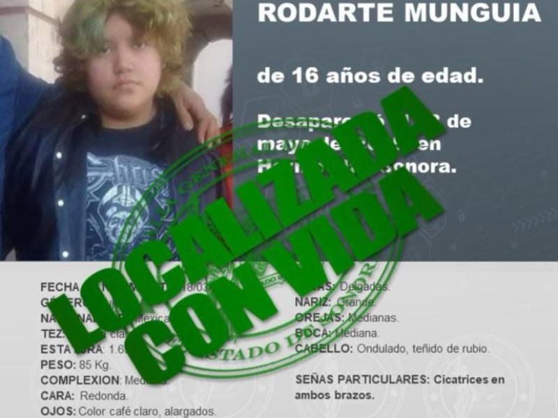 Localizan a Dulce Carolina; agradecen colaboración de todos