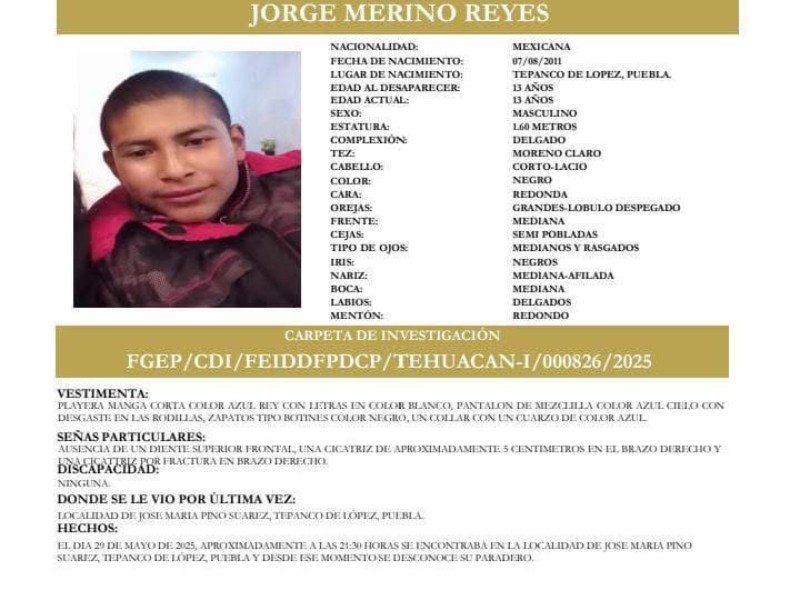 Localizan a menor desaparecido en Pino Suarez