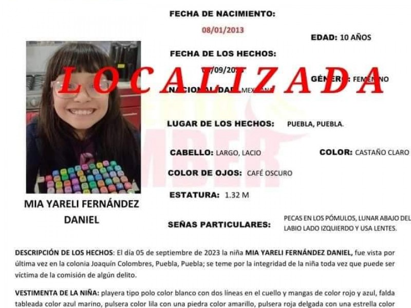 Localizan a menor sustraída en escuela de colonia Joaquín Colombres