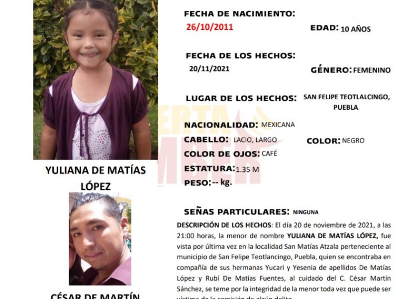 Localizan a menores de edad desaparecidas en San Felipe Teotlalcingo