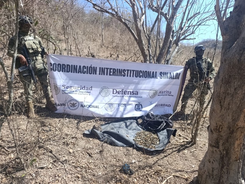 Localizan campamento y aseguran municiones en Rosario