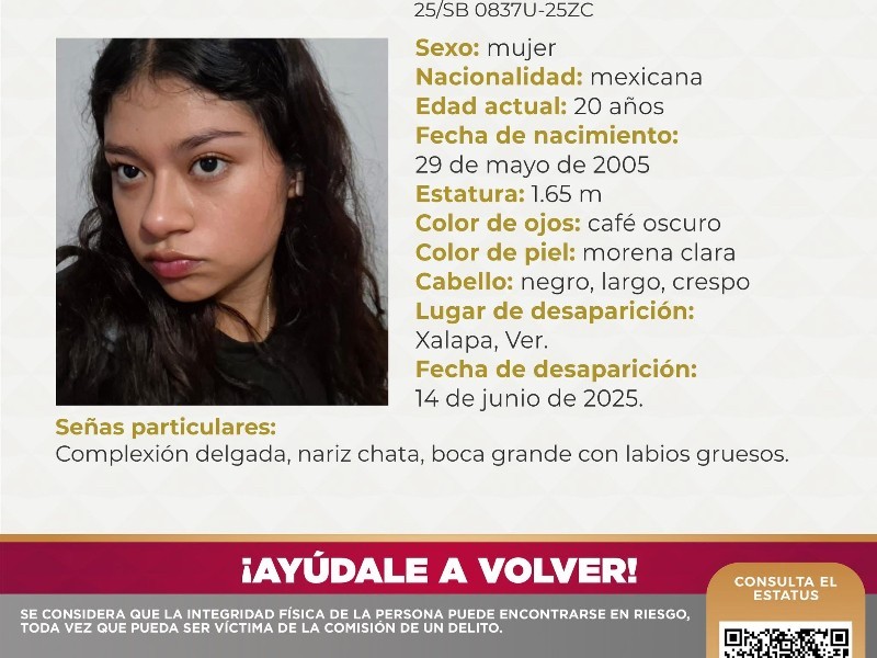 Localizan con bien a estudiante Valeria Robalo, reportada como desaparecida