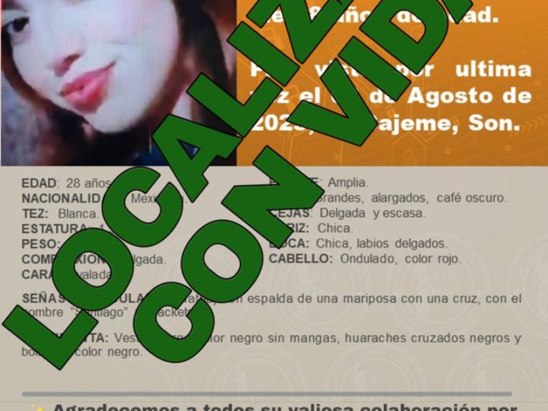 Localizan con vida a joven víctima de 
