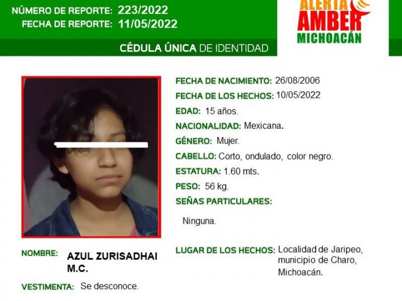Localizan en Guerrero a menor desaparecida en Michoacán