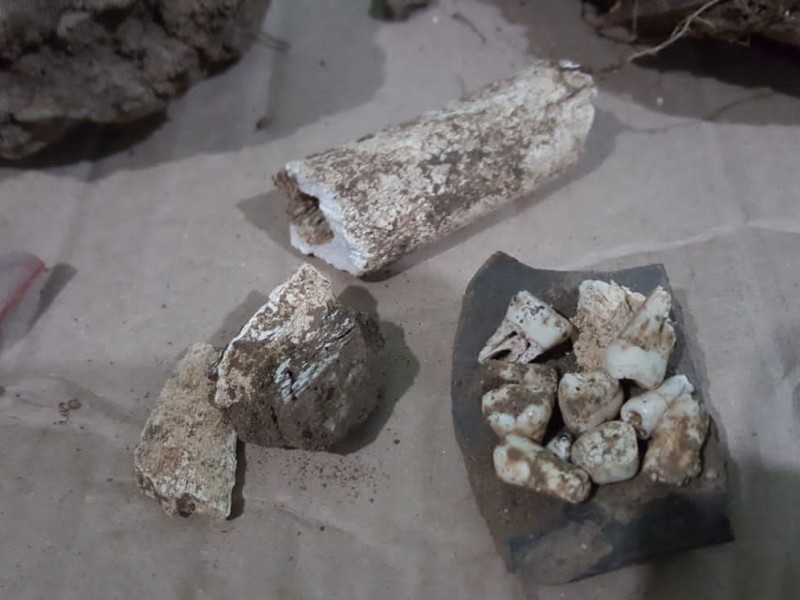 Localizan restos óseos entre vestigios prehispánicos de Río Medio