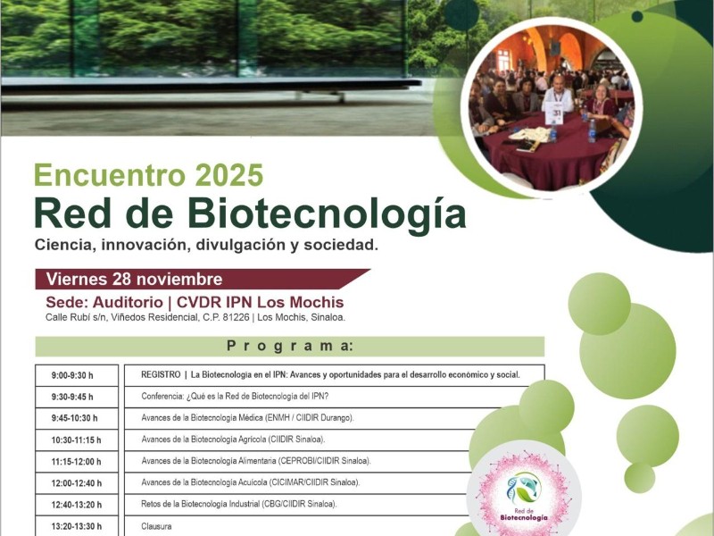 Los Mochis será sede del Encuentro Nacional de Biotecnología del IPN