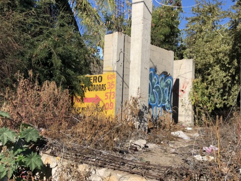 Lotes baldíos y graffiti; una constante en CSL