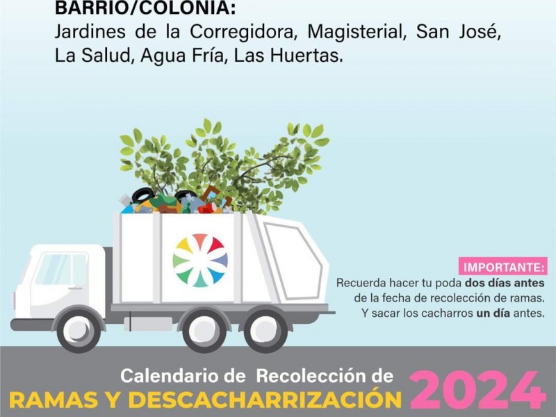 Lunes inicia ruta 2 de recolección de ramas en Colima