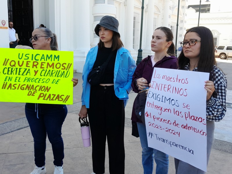 Maestros exigen base laboral en escuelas de nivel básico