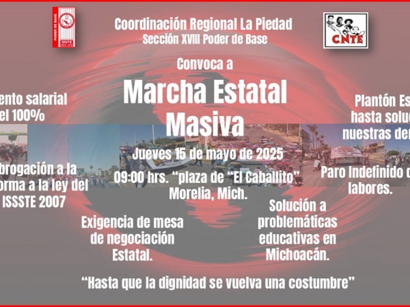 Maestros iniciarán paro indefinido de labores
