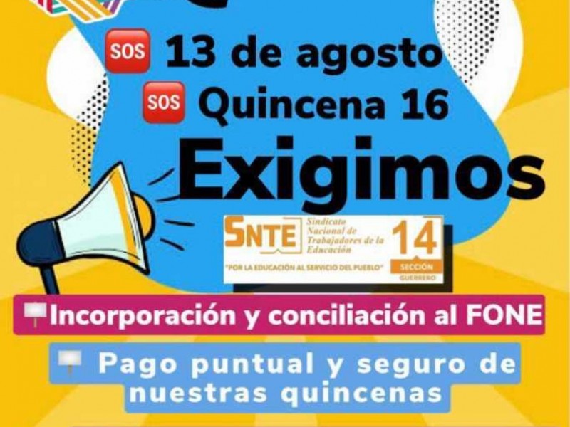 Maestros “no Fone” sin recibir quincena; gobierno estatal sin dinero