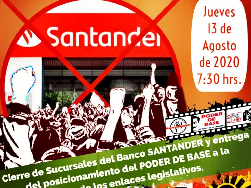 Magisterio anuncia toma de bancos Santander este jueves