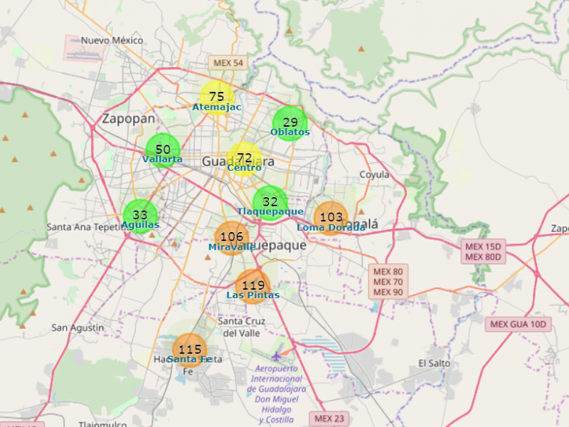 Mala calidad del aire en 4 estaciones monitoreadas