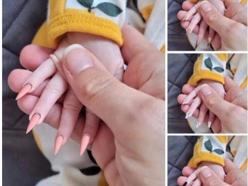 Mamá le pone uñas postizas a su bebé; la critican