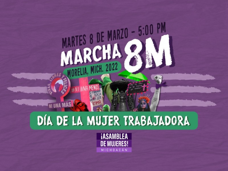 Mañana habrá 3 marchas por el 8M en Morelia
