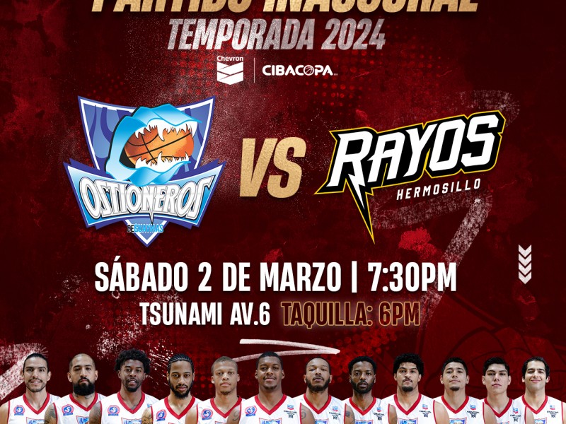 Mañana Juego inaugural de Ostioneros vs Rayos de Hermosillo