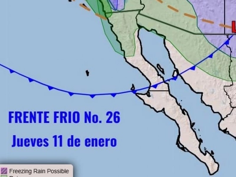 Mañana jueves 11 de febrero ingresa el frente frio #26