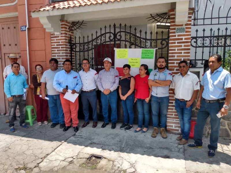 Manifestación de trabajadores del SNTI