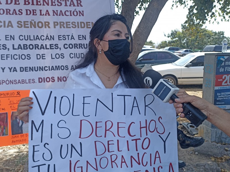 Manifestación en contra de la Secretaría de Bienestar