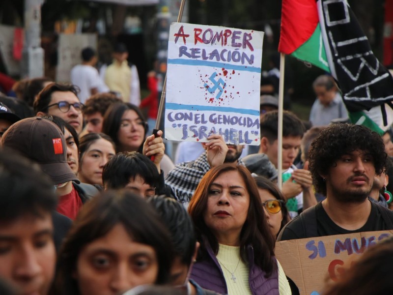 Manifestantes protestan a favor de Palestina en CDMX