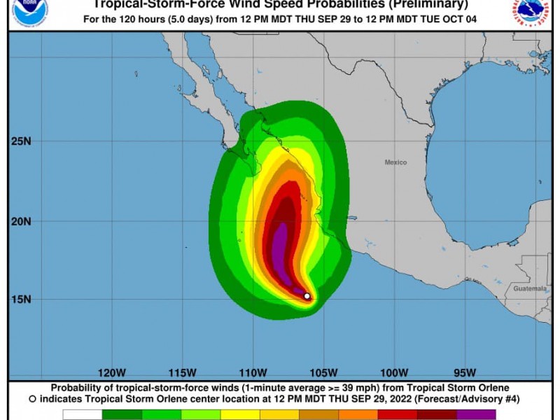 Mantendrá Protección Civil Sonora monitoreo de tormenta tropical “Orlene”
