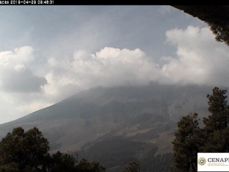 Mantiene baja actividad el Popocatépetl, señala Protección Civil