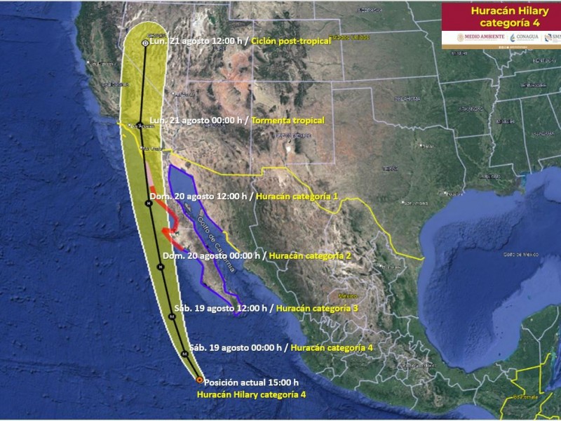 Mantiene Gobierno de Sonora monitoreo constante del huracán Hilary