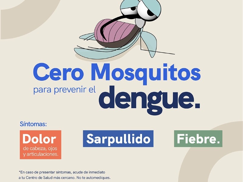 Mantiene vigilancia epidemiológica del dengue; 61 casos