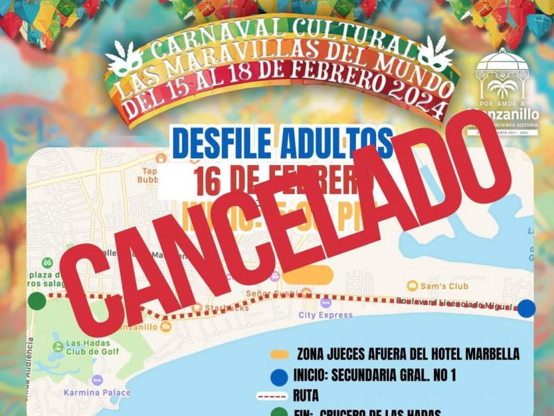 Manzanillo cancela desfile de carnaval de este viernes