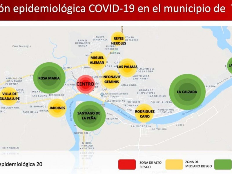 Mapean zonas vulnerables; centro, foco rojo