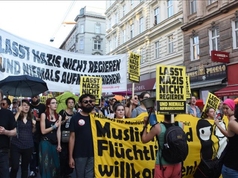 Marcha anticovid en Austria