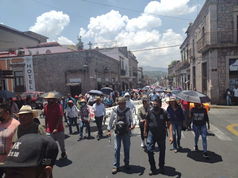 Marcha de Poder de Base llega a Centro de Morelia