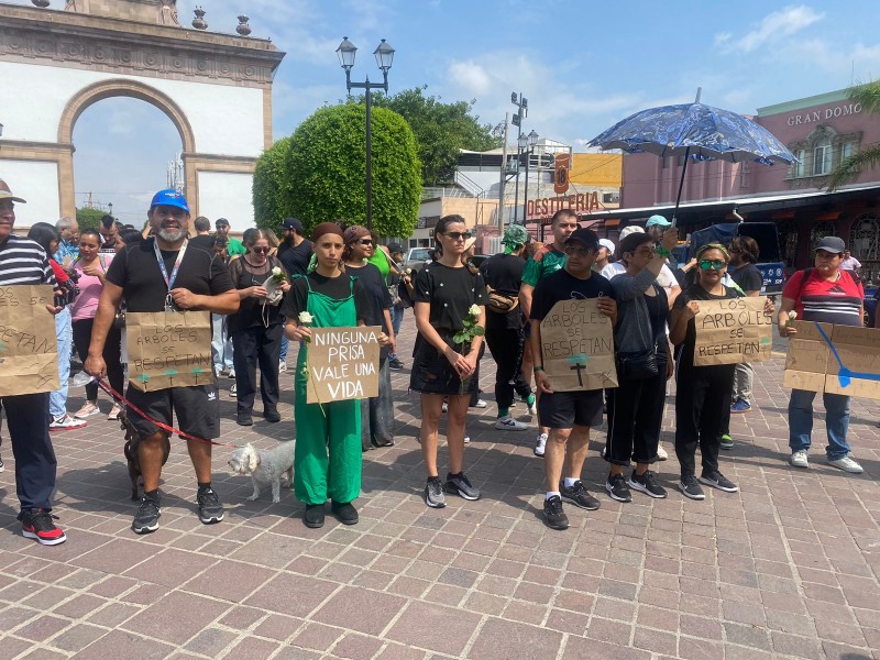 Marchan por la tala de árboles en Malecón del Río