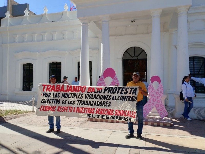 Marchan sindicalizados en Huatabampo, acusan incumplimiento del gobierno