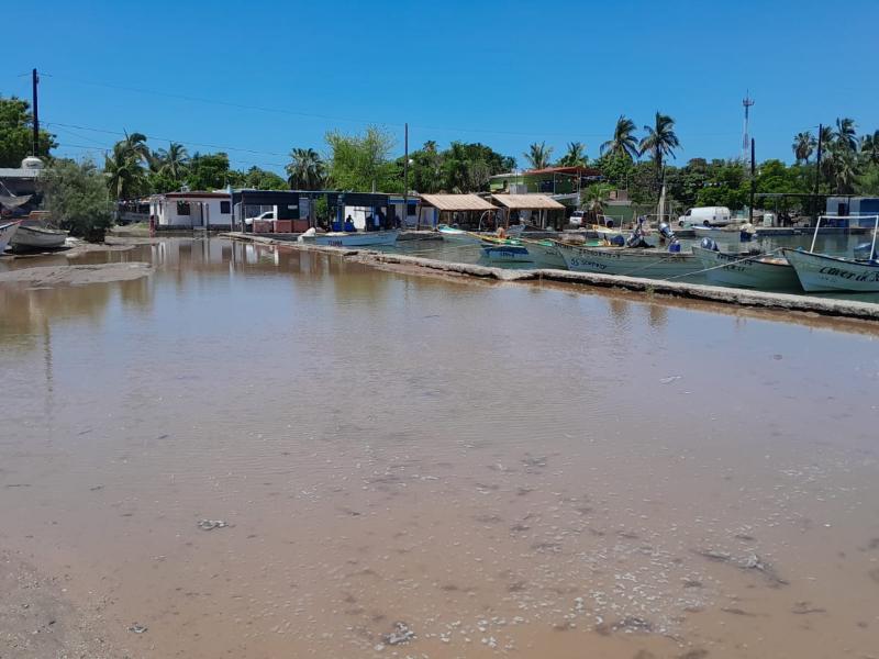 Marea alta sobrepasa el malecón y alcanza viviendas en Yavaros