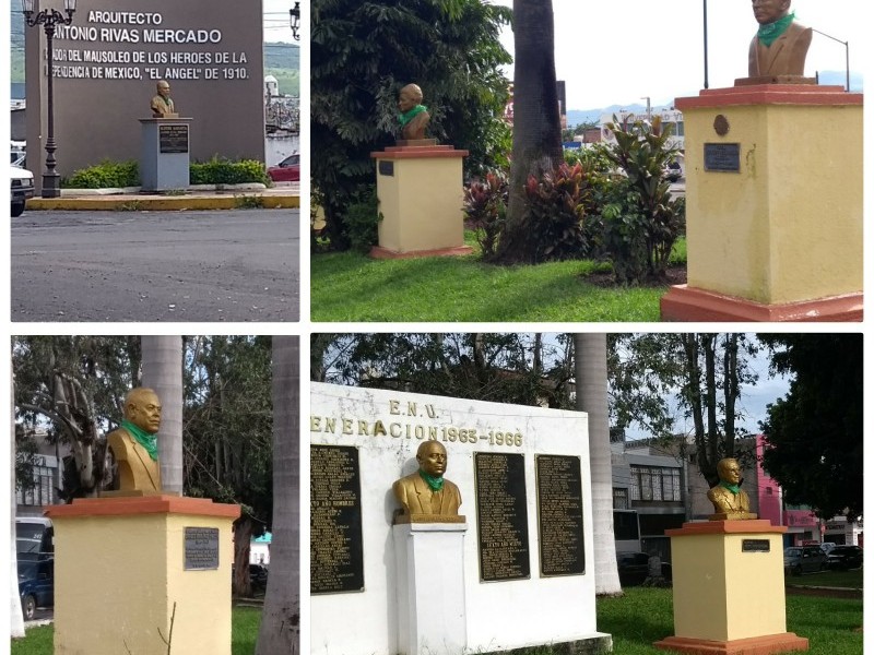 Marea verde cuelga pañuelos en monumentos de Tepic