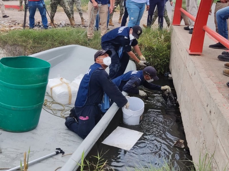 Marina activa operativo para sanear agua del canal Lateral 18