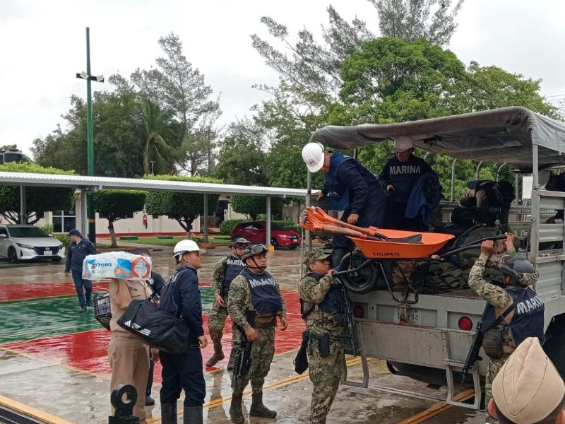 MARINA despliega personal y equipo de emergencia ante frente frío en Veracruz