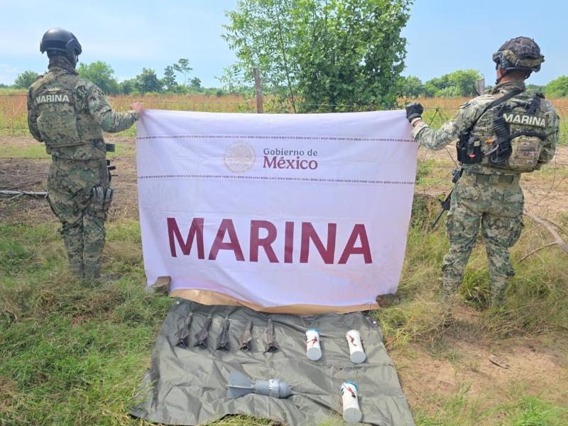 Marina inhabilita nueve explosivos y detiene a tres personas en Mazatlán